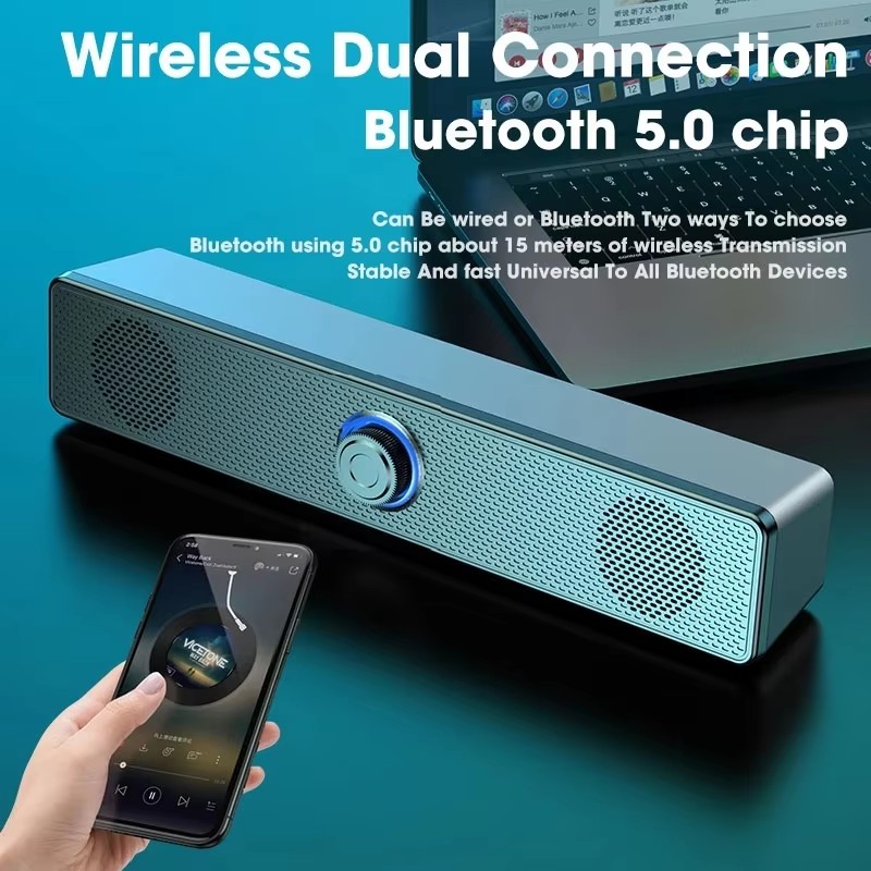 Audio Music Free Mp3 - Musik-Soundbar Computer-Lautsprecher Kabelgebundene und Kabellose Bluetooth-Lautsprecher