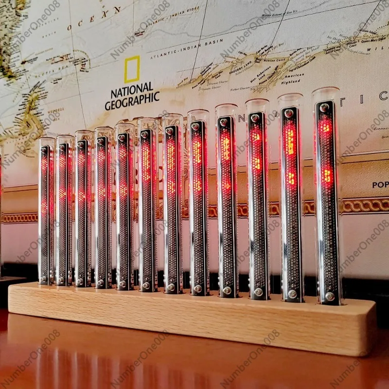 Audio Music Visualizer - L12 RGB Audio-Spektrum-Visualisierer, Musik-Rhythmus-Licht mit Nixie-Röhren-Effekt,