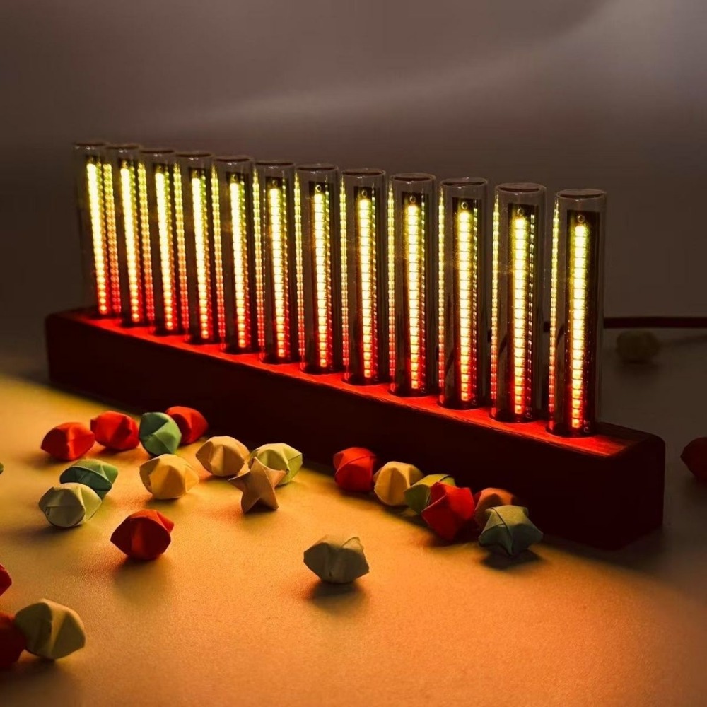 Audio Music Visualizer - NEUER 12-Röhren-Vollfarb-LED-Tonabnehmer für Musik, RGB-Tonabnehmer, Lichtspektrum,
