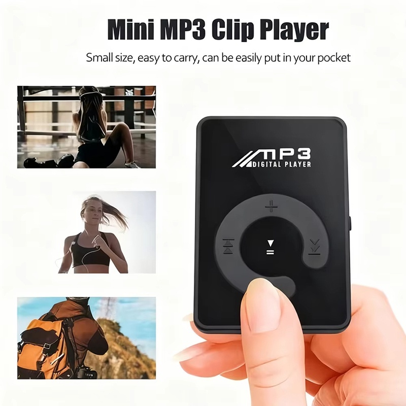 Audio Music App - Tragbarer Mini-Clip-MP3-Player, Musikmedien-Unterstützung, SD-Karte, modischer HiFi-MP3-Player,