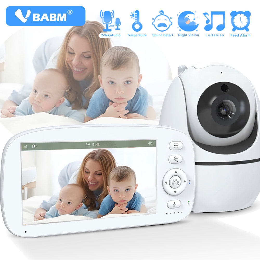 Audio Music Video - VBABM Babyphone-Kamera mit Nachtsicht, 5-Zoll-Display, Hochleistungsakku,