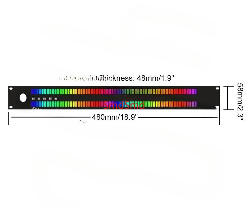 Audio Music Visualizer - 128-Licht-LED-Musikspektrumanzeige LED64X2 Rhythmuslicht-VU-Meter mit Sprachsteuerung und