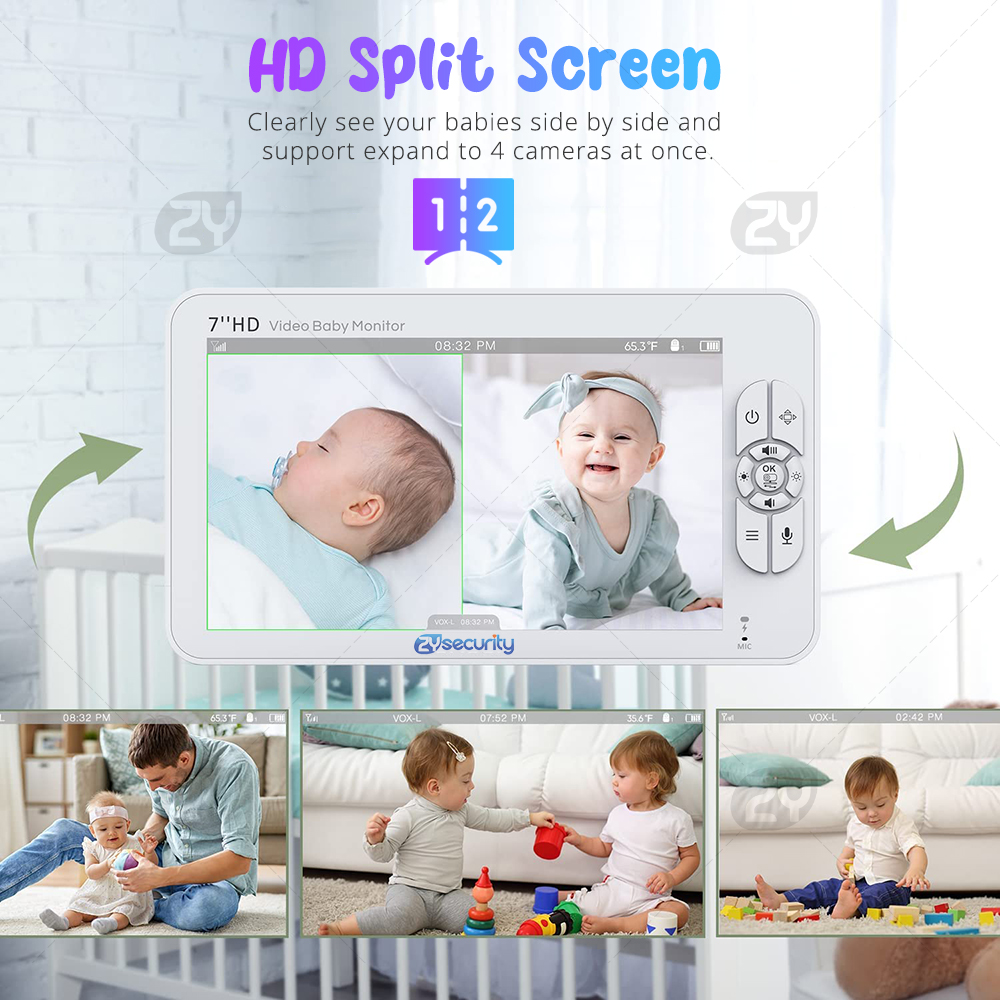 7,0-Zoll-Video-Babyphone, HD-S – Audio Music Video Bewertung und Preis