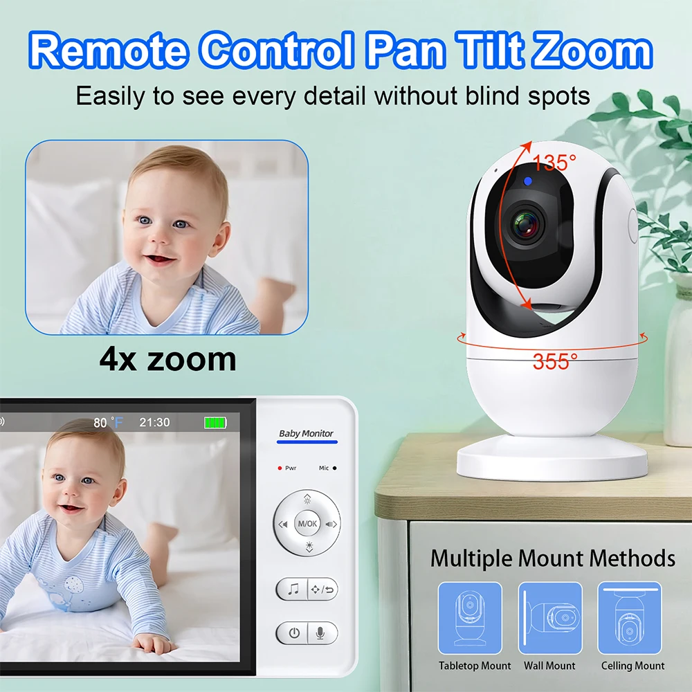 7,0'' Video Baby Monitor 720P  – Audio Music Video Bewertung und Preis