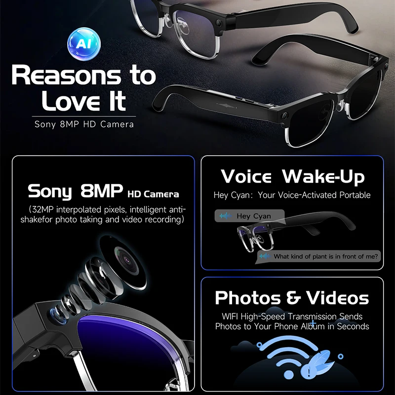 W630 Smart-Brille 800W HD-Kame – Audio Music Image Bewertung und Preis