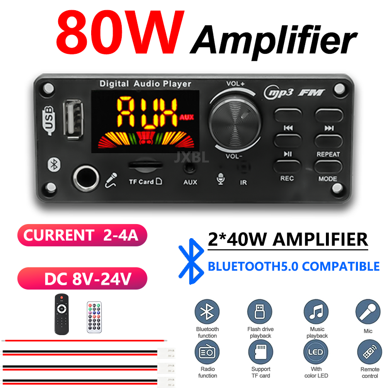 80W Bluetooth 5.0 MP3-Decoder- – Audio Music App Bewertung und Preis
