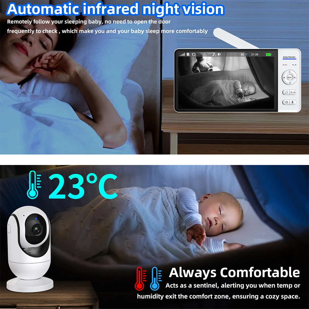 7-Zoll-Video-Babyphone mit Nac – Audio Music Video Bewertung und Preis